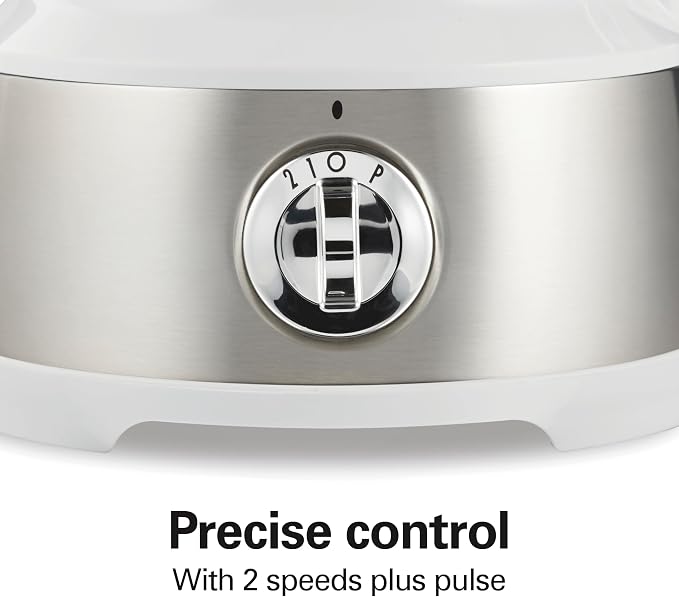 Hamilton Beach 10 Cup Food Processor & Vegetable Chopper | For Slicing, Shredding, Mincing, and Puree | Easy Clean Bowl Scraper Attachment | White and Stainless Steel | 70733J