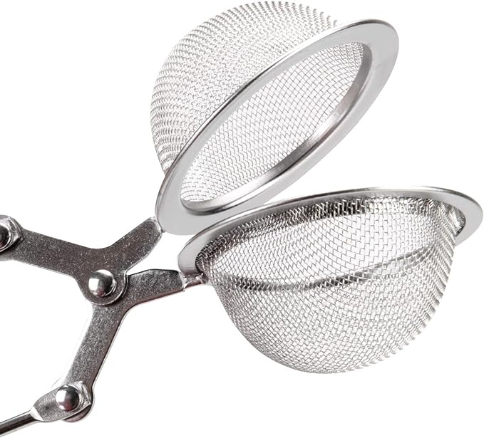 Snap Ball Tea Strainer, JEXCULL 3 Pack Premium Stainless Steel Tea Strainer with Handle for Loose Leaf Tea Fine Mesh Tea Balls Filter Infusers (Normal)