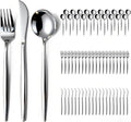 60-Piece Silverware Set for 20, Food Grade Stainless Steel Flatware Set with Thickened Forks Spoons Knives, Mirror Polished Cutlery for Home, Parties, Restaurant, Dishwasher Safe