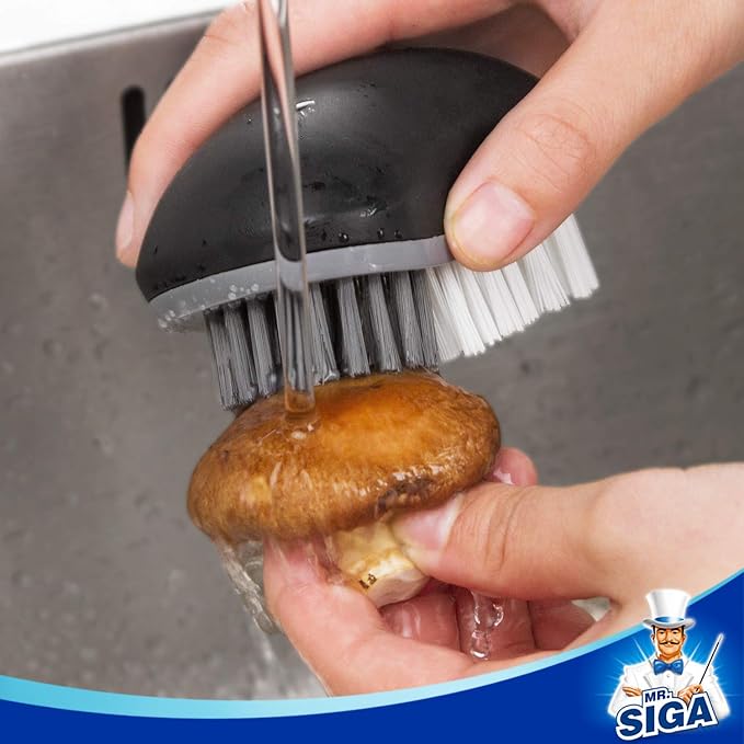 MR.SIGA Fruit and Vegetable Cleaning Brush with Non Slip Comfortable Grip | Potato scrubber brush, non slip fruit scrub brush