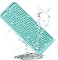 ZLR Small Dish Drying Mat for Kitchen Counter, 6"x17", Mint Green | Narrow Silicone Drainer for Apartment, Dorm & RV, Wavy Ridges Quick-Dry, Non-Slip, Rolls Up, Dishwasher Safe