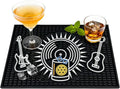 Neon Tiki Black Bar Mat 18 x 12 Inch - Thick Rubber Bar Mats for Countertop and Bartending - Professional Bar Spill Mat for Home Bar Accessories, Bar Cart Decor and Bartender Accessories （YLPD）