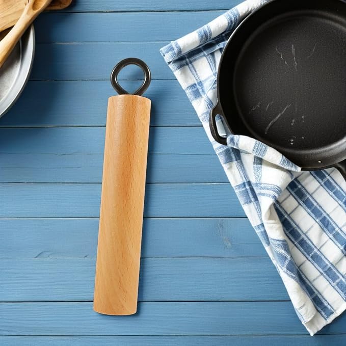 Mikinona Wok Handle Wok Accessories Detachable Handle Cookware Pan Replacement Pot Grip Replacement Wooden Pan Universal Wooden Cookware Beech Iron