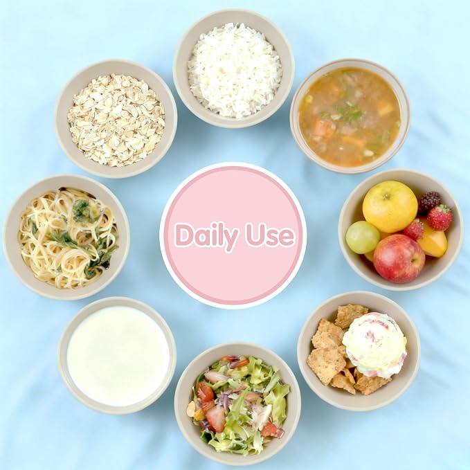 Quatish 4 PCS Unbreakable Cereal Bowls,Dishwasher & Microwave Safe Wheat Straw Bowls, Easy-to-Clean Lightweight Desserts & Soup Bowl, Portable for Picnics ，Snack Plastic Bowls Set，Multi-Color
