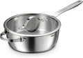 Tramontina Tempo Tri-Ply Base Stainless Steel 3.5-Qt Saute Pan with Lid | Induction-Ready Cooking Pan, Oven-Safe, Dishwasher-Safe