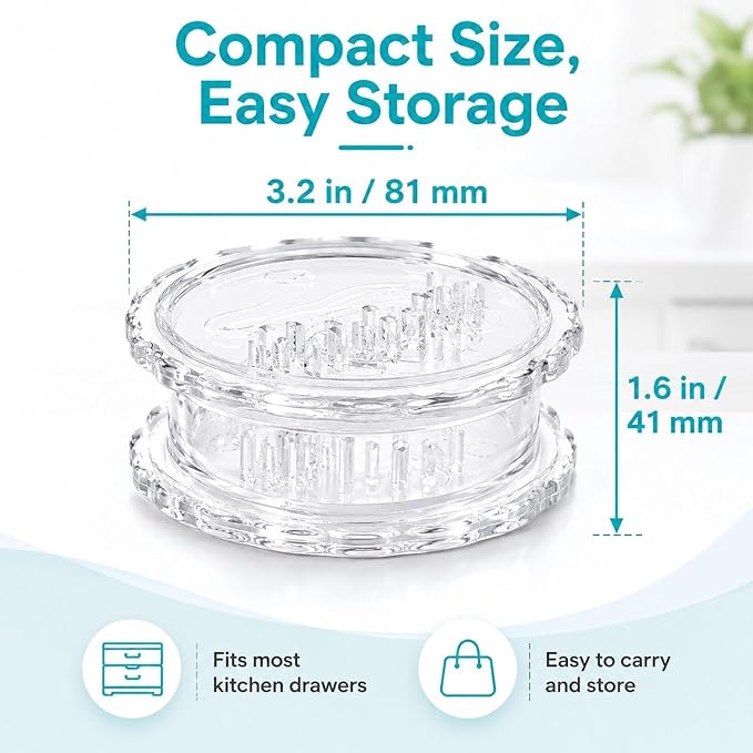 2PCS Clear Manual Garlic Twister and Ginger Mincer Tool, Manual Garlic Twister and Mincer, Garlic Crusher, Garlic Grinder, Compact Garlic Mincer Tool, Ginger, Herbs (White-2PC)