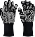 BBQ Gloves, 1472°F Heat Resistant with Silicone Grip Oven Mitts | Non-Slip Grip, for BBQ, Grilling, Oven, Smoker, Cooking and Baking