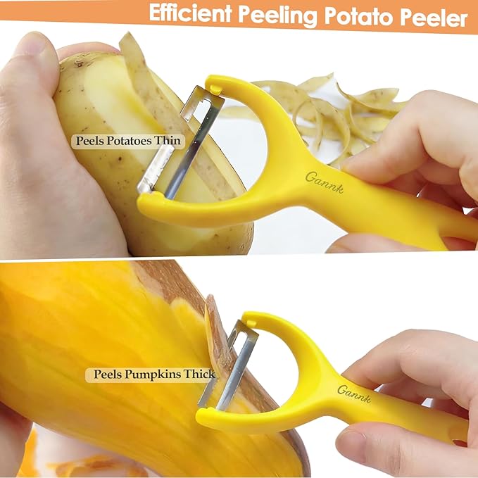 GANNK Vegetable Potato Peelers for Kitchen, Y Peeler for Apple Fruit Carrot Zucchini Cucumber Potatoes, Good Grip Veggie Peeler Makes Peeling Very Easy
