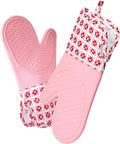 Kitchen Mama UltraShield Silicone Oven Mitts, Gem-Red | Heat Resistant, Non-Slip Surface, Waterproof, Flexible, Durable