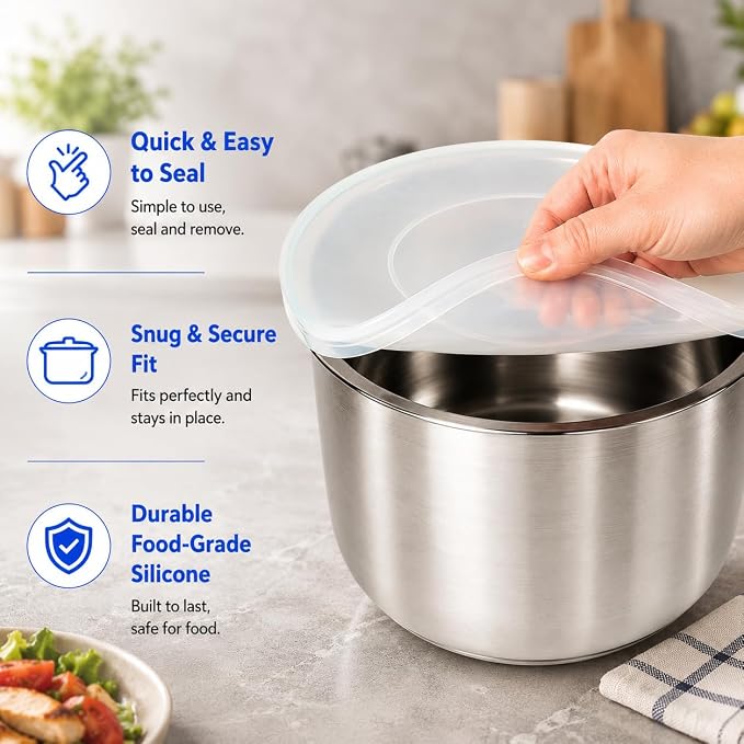 Silicone Lid for Select Instant Pot 3 Quart Models,Airtight for FoodStorage | Reusable, Translucent Inner Pot Cover. Microwave, Freezer & Dishwasher Safe for easy food storage.