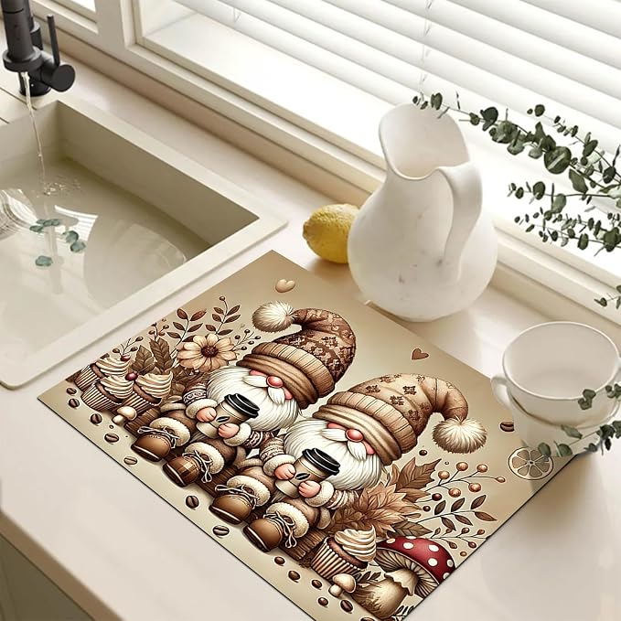 HOMETITUTE Gnomes Stove Top Cover 28x20 Diatomite Heat Resistant Mat