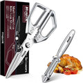 Huusk Kitchen Scissors and Vegetable Peelers Set, Gifts for Women | Multifunction Japanese Stainless Steel Kitchen Shears & Potato Peeler, Ergonomic Non-Slip Handle Design, Easy to Clean