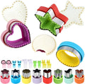 Sandwich Cutter and Sealer,Round Heart Star 3Pcs Shapes Sandwich Decruster Press Mold+8pcs Stainless Steel Mini Vegetable Cookie Cutters,Bread Sandwich Decruster Pancake Maker DIY for Kids Bento