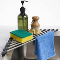 Tomorotec Triangle Roll Up Dish Drying Rack 304 Stainless Steel Black | BPA-Free Food-Grade Silicone Edges Foldable Waterproof Rustproof Heavy-Duty Space Saver Heat Resistant to 550°F
