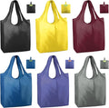 BeeGreen Reusable Shopping Bags Cute Grocery Bag 6 Pack, Reusable Gift Bags Heavy-Duty Foldable Shopping Totes for Supermarket, Work & Travel, Large Washable Polyester Tote Bag with Handles
