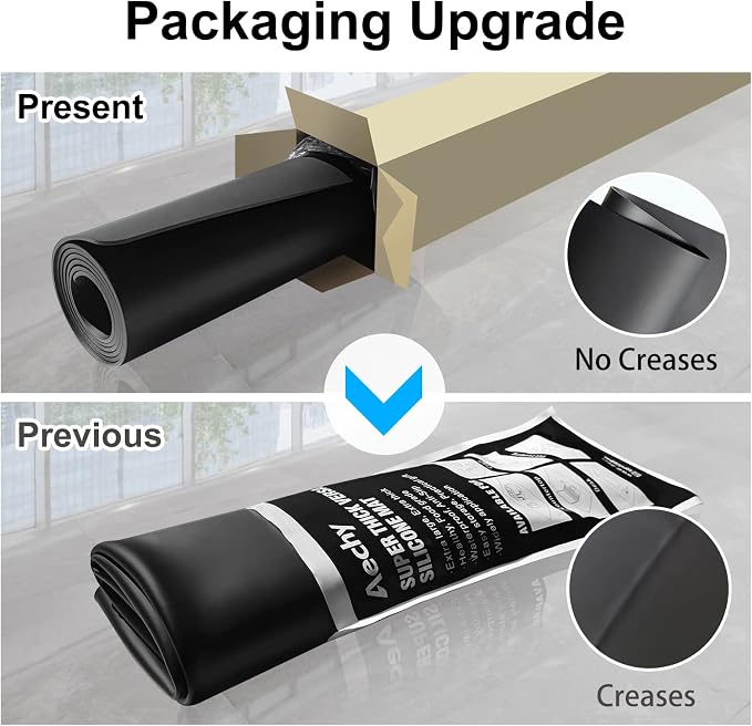 Extra Large Silicone Mat 35.3"x23.5"x0.08", Multipurpose Silicone Mat Thick Heat Resistant Mat Shipped Rolled Up Kitchen Counter Mat Waterproof Nonslip Silicone Mats for Kitchen Counter Black | Extra Large, Heat Resistant, Waterproof, Nonslip, Multipur...