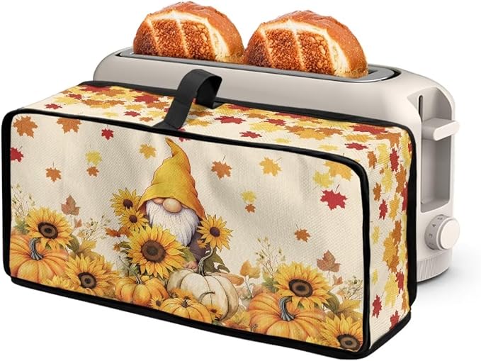Toaster Dust Cover for Bella 2 Slice Slim Toasters, Sunflower Gnome Small Appliance Dust and Fingerprint Protection for Bella 2 Slice Slim Toaster with Handle