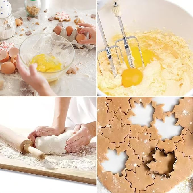 MrCookie Large Fall/Thanksgiving Cookie Cutters,Thickened Stainless Steel | with a recipe instruction for cookies, biscuits and fondant in popular Thanksgiving shapes.