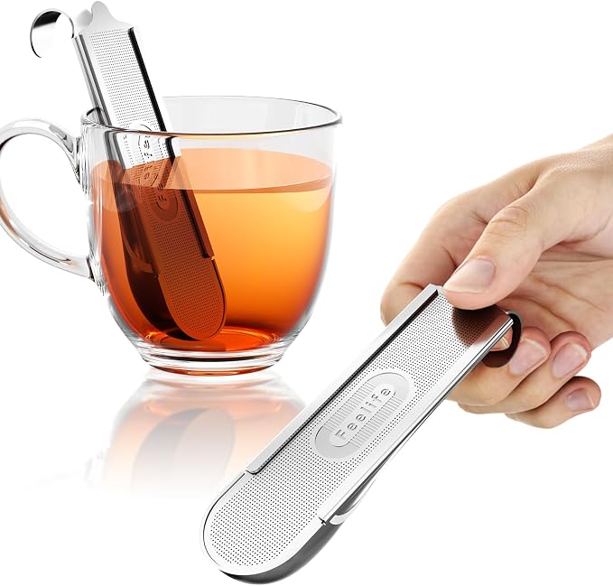 2Pcs 2-in-1 Tea Scoop Infuser for Loose Leaf Tea Strainer Fine Mesh | 304 Stainless Steel Tea Infuser, Easy to Fill and Clean, Loose Leaf Tea Steeper for Cup Mug Teapot