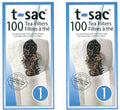 T-Sac Tea Filter Bags, Disposable Tea Infuser, Number 1-Size, 1-Cup Capacity, Set of 200