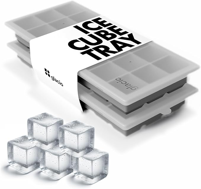 Ice Cube Tray with Lids, Small Silicone Molds for Cocktails & Drinks | BPA Free Silicone, Flexible Easy Release, Set of 2, Lids Included, for Beverages Coffee & Craft Cocktails