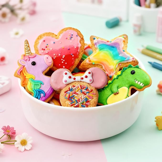 Stainless Steel Cookie Cutters, Mickey Unicorn Dinosaur Heart Star | Biscuit Cutter Molds for Baking or Valentine's Day Christmas Holiday Party Decorations
