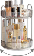 Asayuee 360 Rotating Makeup Organizer for Vanity,Bathroom Countertop Organizer,Spinning Perfume Organizer&Vanity Organizer(Grey-2 Tier)