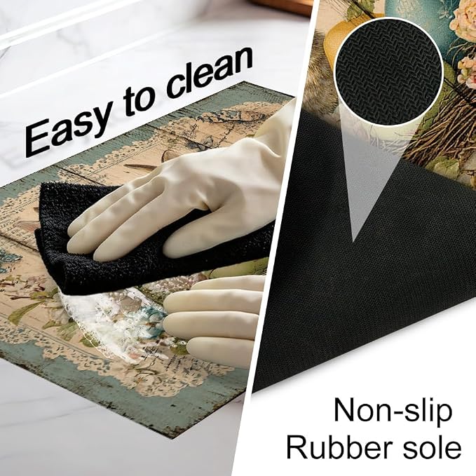 Stove Top Cover for Electric Stove 28.4 x 20.5 Inch Non Slip Stove Mat Oil Proof Easter Bunny Eggs Glass Cooktop Protector Kitchen Mat
