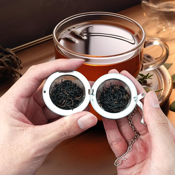 2Pcs Christian Baptism Tea Infuser, 2.1” Tea Ball with Jesus Cross Pendant | Stainless Steel,Tea Diffuser for Filtering Tea,Tea Infusers for Loose Tea, for Flavoring Herbal Spices and Seasonings