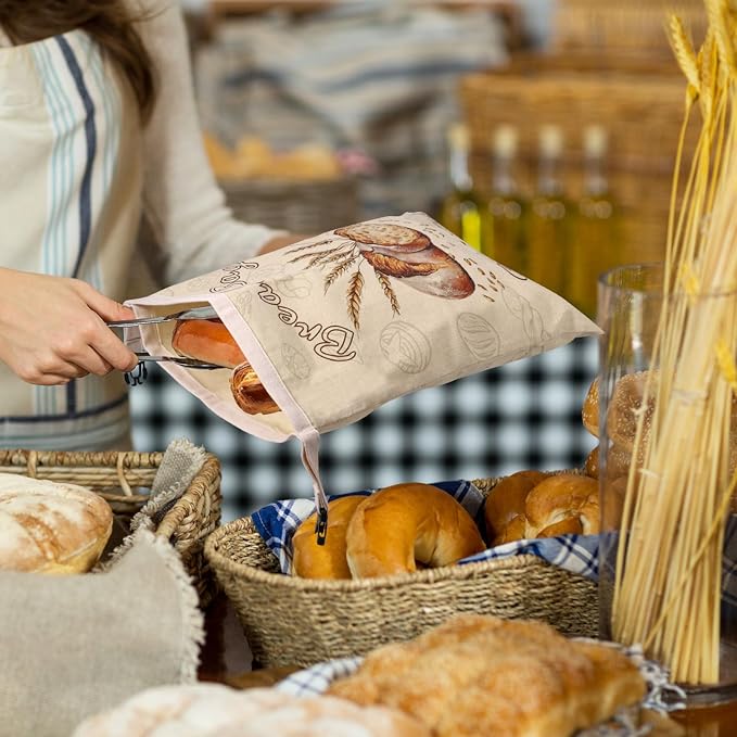 2 Pack Beeswax Bread Bags for Homemade Bread, Sourdough Storage XL 17"x13" | Reusable Bees Wax Bread Bag & Keeper, Natural Linen with Premium Box for Home Baking, Freezer Storage & Outdoor Use