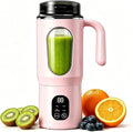 Lilogi 580ML Portable Blender with LED Display, 12-Blade USB-C Rechargeable Travel Blender with Handle & Extra Lid, Ideal for Kitchen, Office, Gym & Outdoor Sports