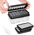 Ice Cube Tray with Lid and Bin, Easy Release 56 Cubes for Freezer | Food-grade BPA-free PP and ABS. Ice cubes for fruit, cocktails, iced coffee. Space-saving stackable with scoop
