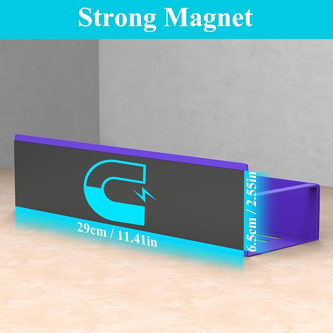 4 Pack Magnetic Spice Storage Rack Organizer for Refrigerator and Oven, Purple Fridge Organizers and Storage | Magnetic Shelves Heavy Duty for Fridge in Kitchen, Seasoning Storage Organizer, For Oven Washer and Dryer, For Heavier Items