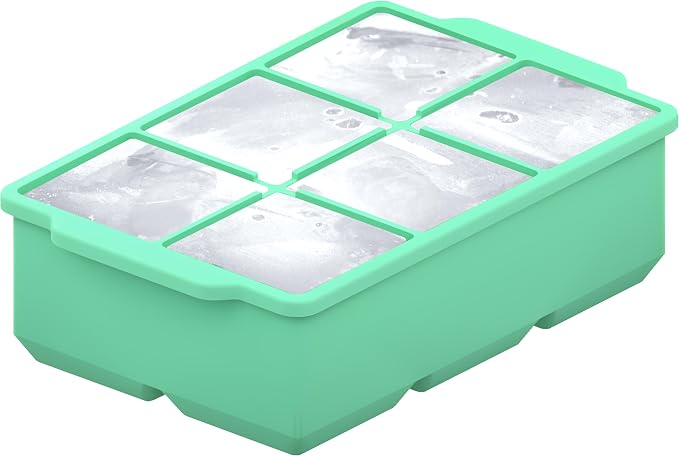 KitchFort® Large Silicone Ice Cube Tray (3-Pack) - 2" Big Ice Mold with Lid | Easy Release, Cocktail, Whiskey Ice Cubes Mold - Food Grade - Ice Cube Trays for Freezer - Stackable Silicone Ice Tray