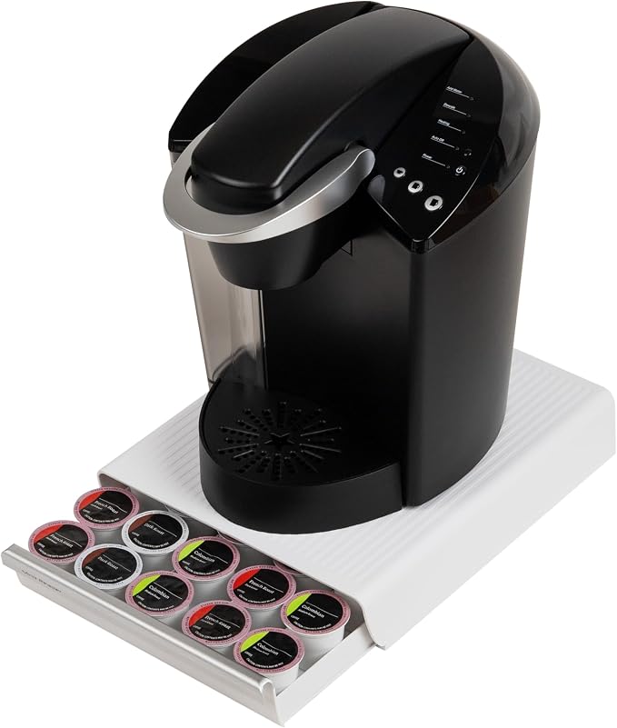 Mind Reader Single Serve Coffee Pod Drawer, Holds 30 Standard Coffee Pods, Compact Countertop Organizer, 2.5 Inch Tall Storage Base