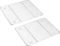 E-far Baking Cooling Rack Set of 2, Stainless Steel Metal Roasting Cooking Racks, Size - 15.3''x11.25'', Non Toxic & Rust Free, Oven & Dishwasher Safe