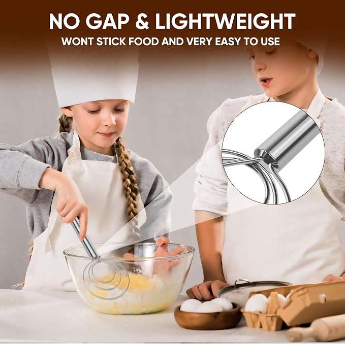 Maxjoy Danish Dough Whisk Stainless Steel for Sourdough Bread | Dutch Dough Hook, Replaces Dough Mixer Spoon & Stick, Food Grade & Rust Resistant, Easy Clean & Dishwasher Safe, Baking Tool