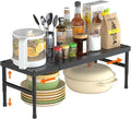 HI NINGER Expandable adjustable stackable kitchen organizer,Spice Racks,Counter Shelf for Cabinets,Small Cupboard Organizers,Heavy Duty Metal Pantry Storage Shelves Racks for kitchen,cabinet