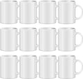 TANGLONG 11oz White Ceramic Sublimation Cups,12PCS Mugs Blank for DIY gifts | Tazas Para Sublimar,Ceramic Cup,Sublimation Mugs Blank, Bulk Mugs for Coffee, Tea, Latte, Soup, Milk, Cocoa, homemade gifts