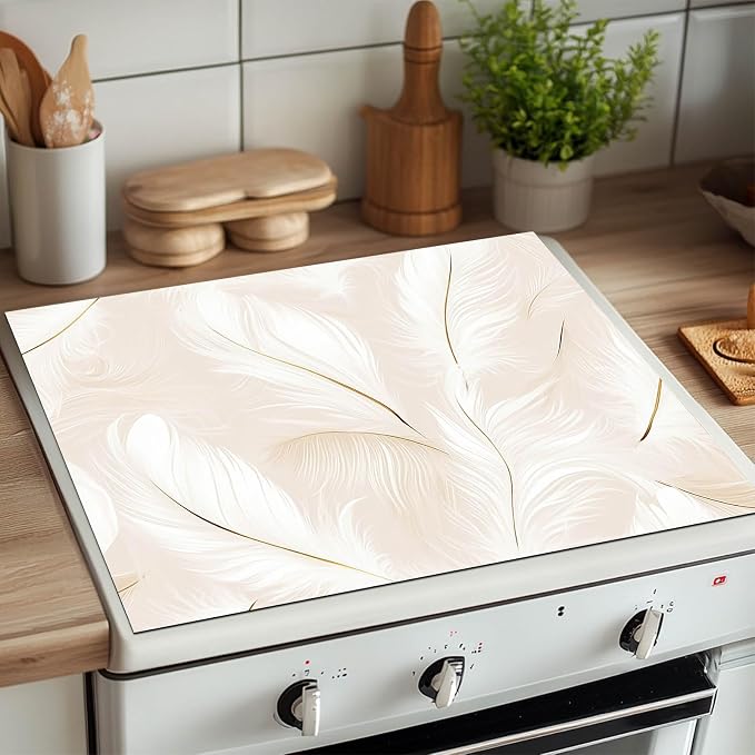 HOMETITUTE White Feather Stove Top Cover 28x20 Diatomite Heat Resistant Mat