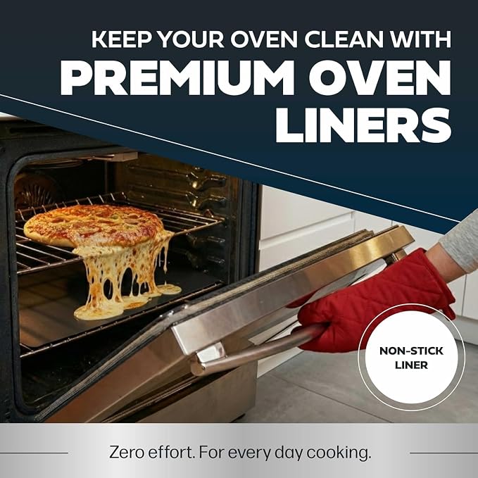 Cooks Innovations Non-Stick Oven Protector Mat - Heavy Duty Nonstick Oven Rack Liners to Protect Convection, Electric, Gas, & Microwave Ovens - BPA & PFOA Free Heat Resistant Baking Mat | Convection, Electric, Gas & Microwave Ovens | Baking Mat