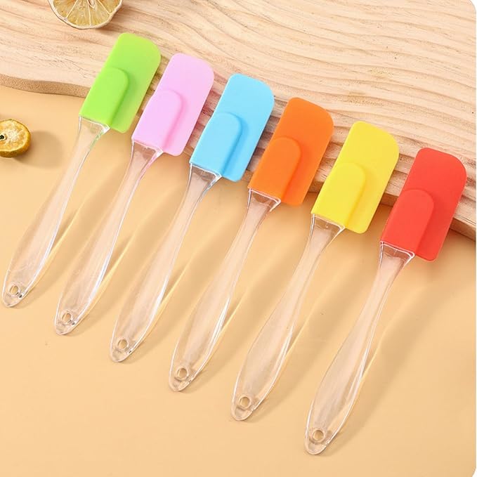 5 PCS,7Inch Silicone Spatulas Rubber Spatula Small Spatula Baking Mini Spatula Mixing Tool for Nonstick Cookware, Cooking (Pink green yellow orange blue)