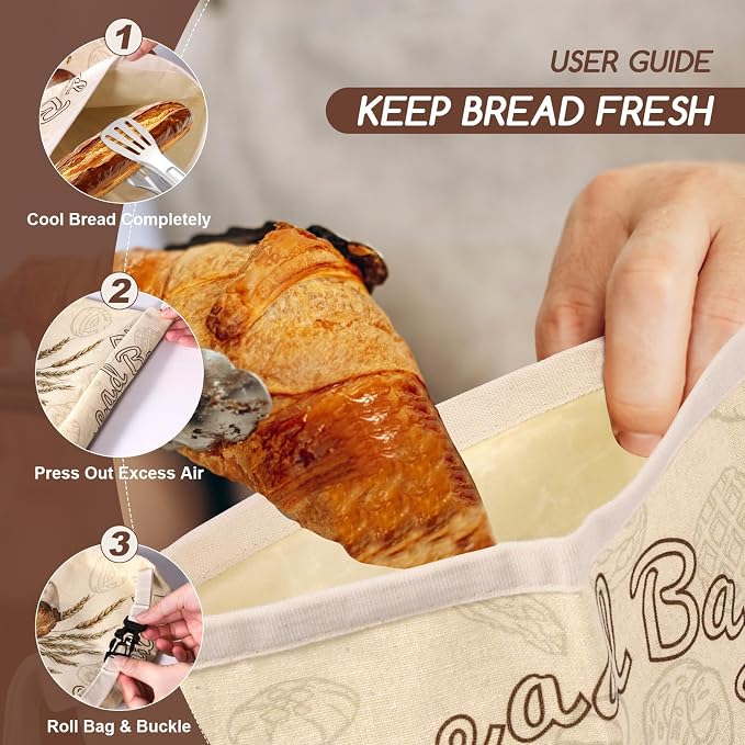2 Pack Beeswax Bread Bags for Homemade Bread, Sourdough Storage XL 17"x13" | Reusable Bees Wax Bread Bag & Keeper, Natural Linen with Premium Box for Home Baking, Freezer Storage & Outdoor Use