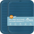 HOTEC BPA Free Silicone Trivets for Hot pots and Pans, 446℉ Heat Resistant for Kitchen Counter Dish Drying Mat, Set of 2 Classic Blue