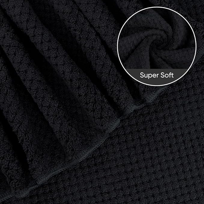 HOMEXCEL Bath Sheets 2PK, 35x70 in, Absorbent&Soft, Extra Large Bath Towel | Lightweight and Quick Drying Microfiber Towels for Bathroom, Yoga, SPA, Fitness, Black