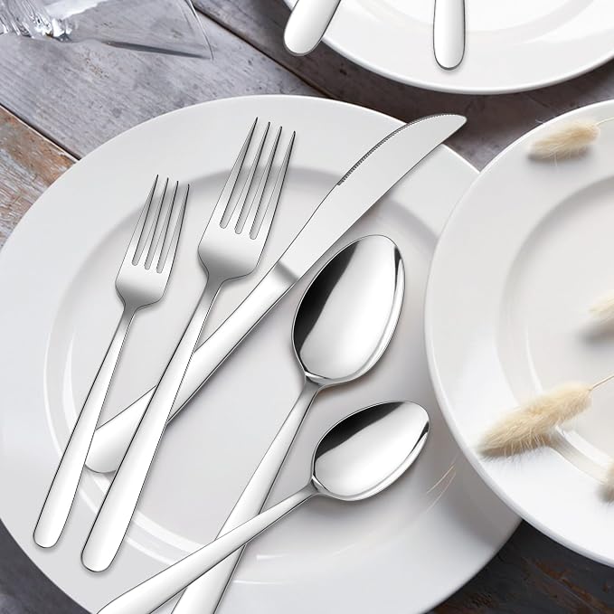 HaWare Heavy Duty Silverware Set, 20-Piece Stainless Steel Flatware for 4