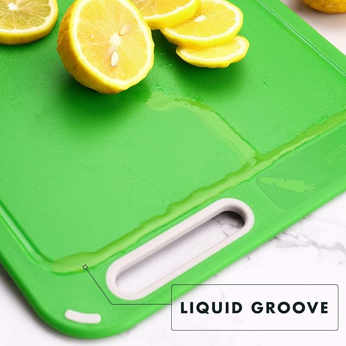 Color Coded Cutting Boards Set of 4 with Holder, BPA-Free | Preventing Cross-Contamination of Different Food Types, Dishwasher Safe