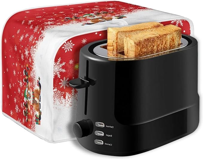 2 Slice Bread Toaster Cover Christmas Bakeware Protector Kitchen Accessories Appliance Dust Cover, Kitchen Decor Toaster Oven Covers, Cute Reindeer Print