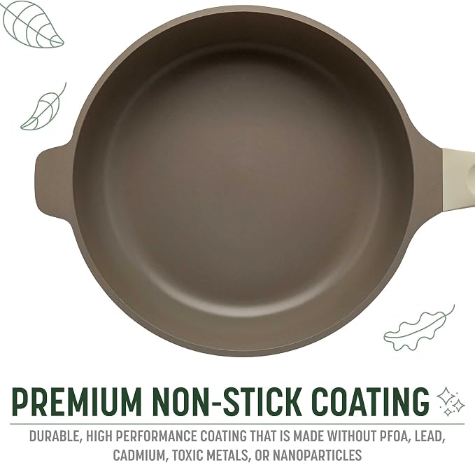 Goodful All-in-One Pan, Multilayer Nonstick Cookware Set, High-Performance Construction, Multipurpose Design Replaces Multiple Pots and Pans, Dishwasher Safe, 11-Inch, 4.4-Quart Capacity, Linen