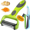 GANNK Potato Apple Vegetable Peelers for Kitchen, I and Y Peelers for Fruit Veggie Potatoes Carrot Cucumber, 3 in 1 Blade Spin Design With Julienne Multifunctional